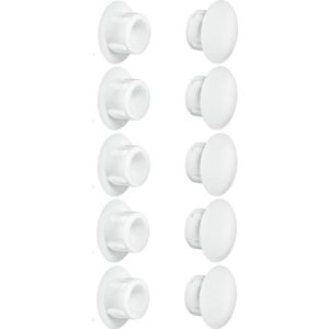 IROX MTP050607CI Lot de 10 bouchons cache-trou 5 mm Blanc crème blanc plastique Profondeur trou 6 mm Tête 7 mm Bouchon cache trou pour meubles 5 mm 