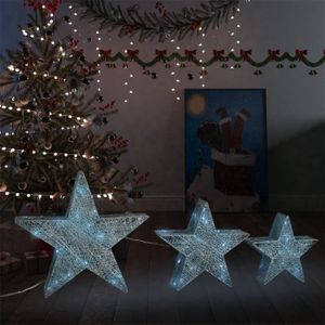 GUIRLANDE DE NOËL Drfeify Étoiles de décoration de Noël 3 pcs Argent