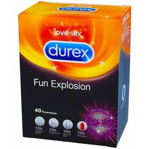 PRÉSERVATIF Preservatifs Durex Fun Explosion - Boîte de 40