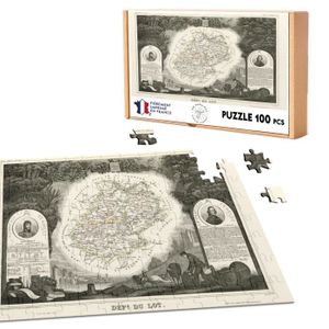 PUZZLE Puzzle Classique 100 pièces - FABULOUS - 46 Lot Cahors Département Carte Ancienne France Région