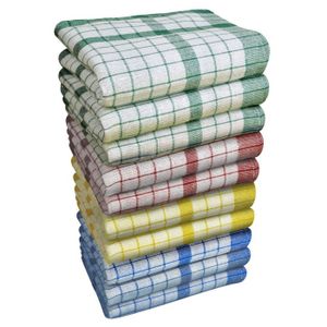 Lot de 4 torchons Terry CAFE RESTAURANT 100/% Coton Absorbant Vert Citron