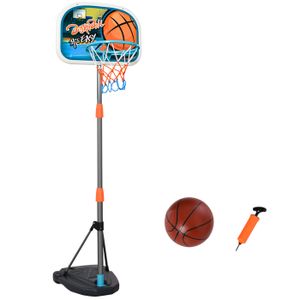 PANIER DE BASKET-BALL HOMCOM Panier de Basket-Ball sur Pied avec Poteau Base lestage Panneau + Ballon + Pompe Hauteur réglable 1,26 – 1,58 m