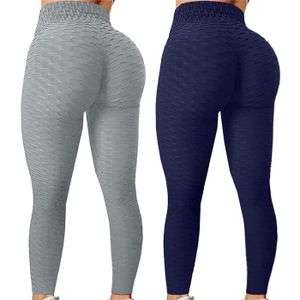PANTALON DE SPORT Pantalon de sport,Pantalons de Yoga extensibles pour femmes, collants de Sport, de Compression, taille haute, Push-Up- G 2PC[D2317]