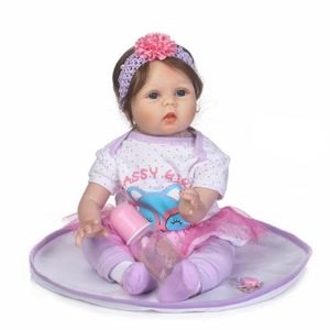 POUPÉE Poupée reborn OFELI® Silicone 55 cm - Violet - Soft touch bébé jouets cadeau bonecas