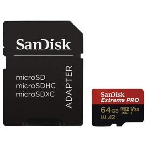 CARTE MÉMOIRE Carte Mémoire microSDXC SanDisk Extreme PRO 64 Go 