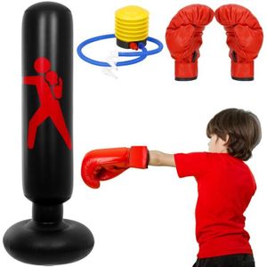 Sac de Frappe sur Pied Boxe Enfant Debout Libre Robuste Appareil  d'entraînement - (3-14 ans) - Rouge - Sacs de frappe - Achat & prix