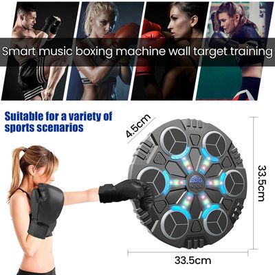 Machine De Boxe Musicale Gxpjycfob – LED RGB, Bluetooth, Vitesse Réglable, Gants Inclus, Installation Sans Perçage