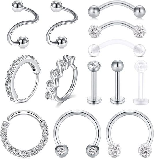 20G 16G Piercing Orecchio Cartilagine Acciaio Inossidabile Cerchio
