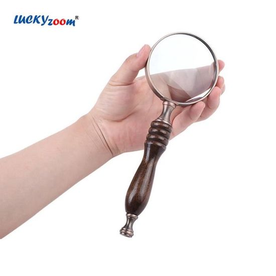 Meichoon Loupe Main 10X Rétro Nostalgique - Loupe Avec Poignée Ébène Classique Pour Lecture Et Aînés