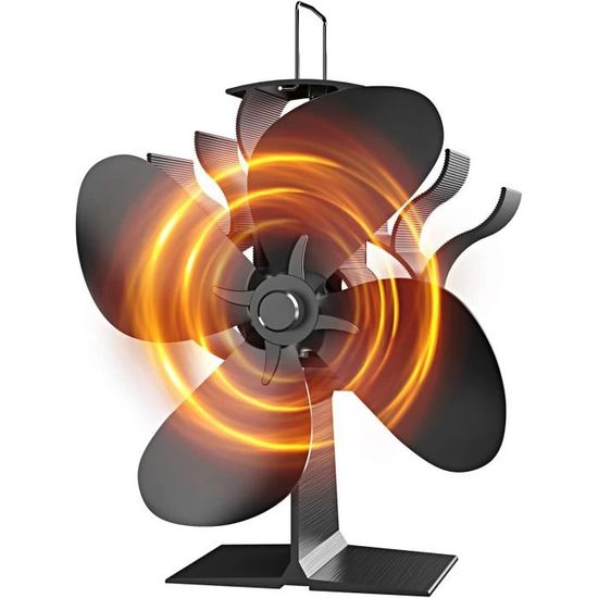 Ventilateur Pour Poêle à Bois 6 Lames – Silencieux Et Efficace, Noir !