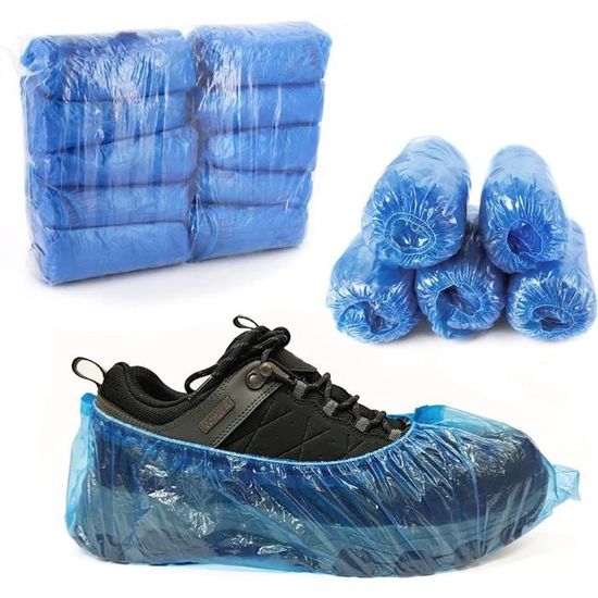 Couvre-chaussures Jetables Non Tissés Antidérapants - Lot De 100 à 1000 - Bleu, Résistants à L'eau