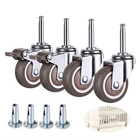 Lot De 5 Roulettes Pivotantes 5 Cm Pour Chaise De Bureau - Roues Fluides Pour Meubles
