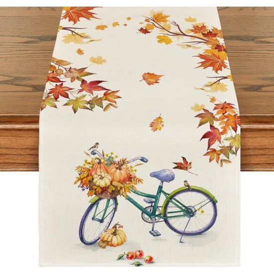 Chemin De Table Cerf Écureuil Automne Artoid Mode - Décoration Saisonnière 40x180 Cm