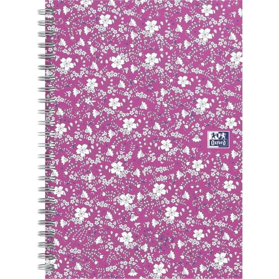 Cahiers A5 Oxford Floral - Lot De 2, 120 Pages Petits Carreaux, Couverture Soft Touch Pastel - 7