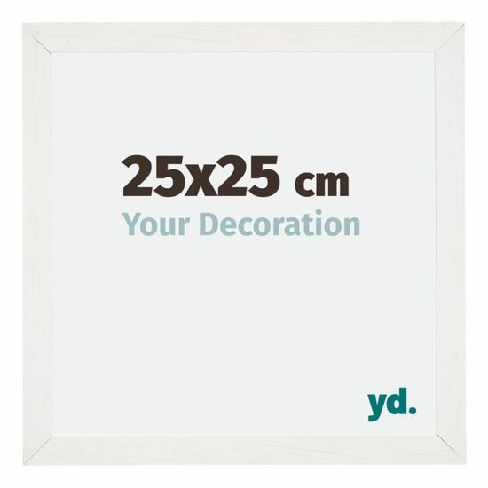 Cadre Photo 25x25 cm - Blanc Patiné - MDF - Pisa
