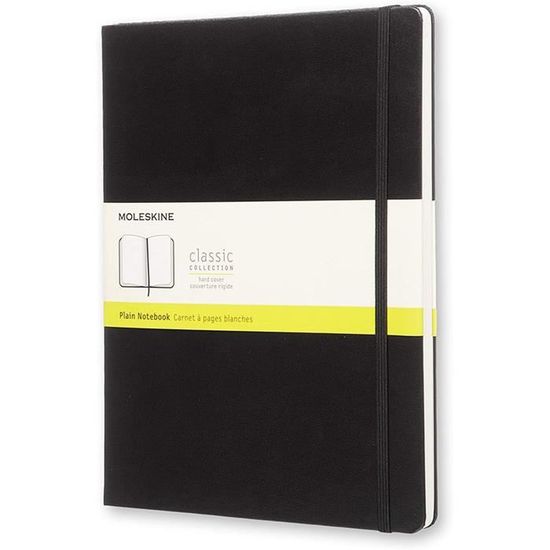 Moleskine Carnet Classique Moyen Noir – 208 Pages Blanches, Couverture Rigide, Élastique Et Signet – Le Carnet Iconique Pour Notes & Idées