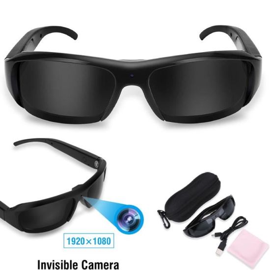 Lunettes Caméra Mini 1080P HD - Autonomie 160 Min, Objectif Polarisé, Enregistrement Photo/vidéo - Compatible Cartes MicroSD Jusqu'à 128 Go