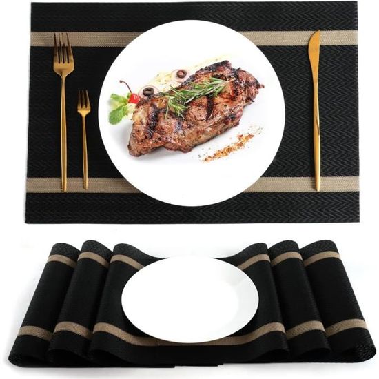 Lot De 6 Nappes Rondes PVC Noël/Mariage – Lavables, Imperméables – Diamètre Élégant Pour Table Ronde