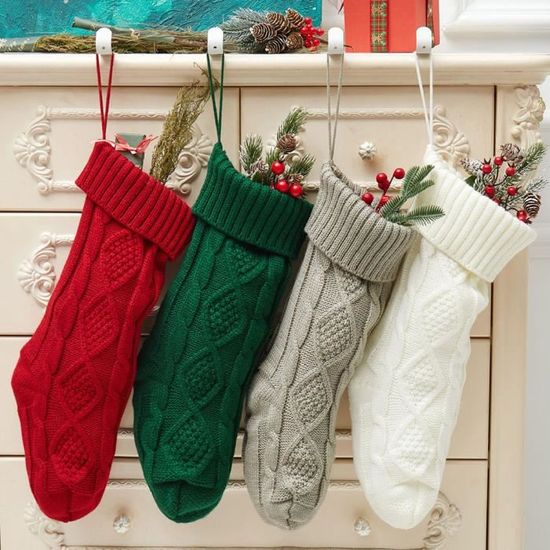 Chaussettes de noël, bas de vacances pour enfants de noël, tricot