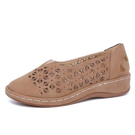 Sandales Compensées Femme été - Talon Plateforme, Semelle Antidérapante, Style Boho Ouvert - Confort Orthopédique
