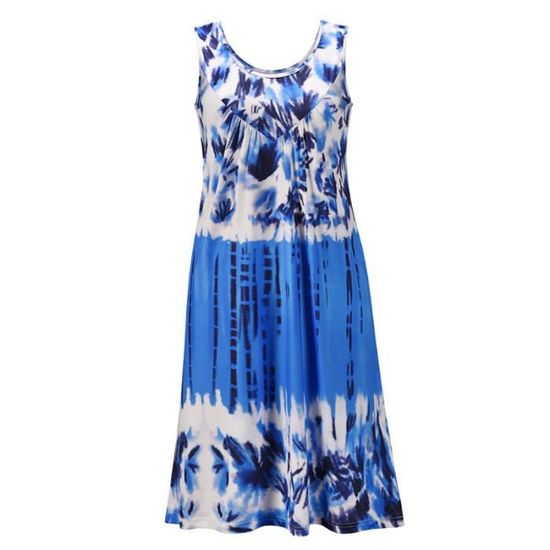 Robe Justice Fille 12 Ans - Bleu/vert Tie-dye, Manches Courtes, Signe Paix (Très Bon état)