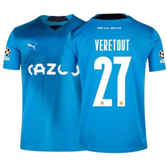 Maillot OM Authentique Marseilles Third 27 Veretout 2022 2023 Nouveau