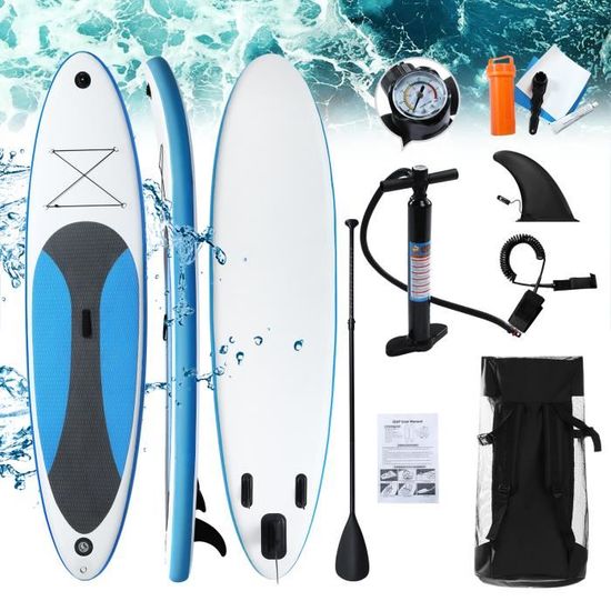 Kit Paddle gonflable Stand up paddle gonflable Planche de surf -300 x 76 x 10cm