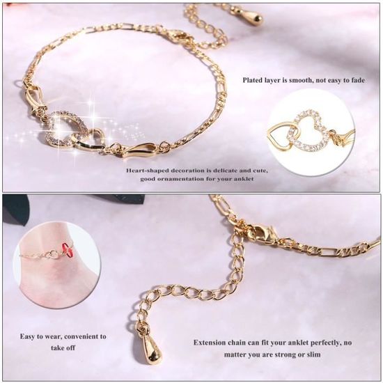 Bracelet De Cheville Chaîne Cubaine 10" - Plaqué Or 14 Carats - Breloque Horus Bird