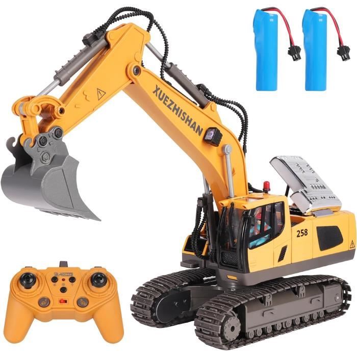 Jiakora Pelleteuse Télécommandée 1:24 Pour Enfants – 2.4 GHz, 2 Batteries Rechargeables, Lumières Et Sons, Dès 3 Ans