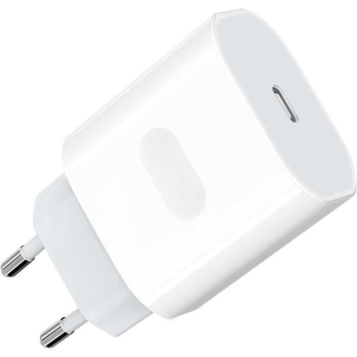 Chargeur Prise USB C, 25W Embout Chargeur Rapide for iPhone 15 14 13 12 11 8 Plus Pro Max X XS XR SE Mini iPad AirPods,.[Y345]