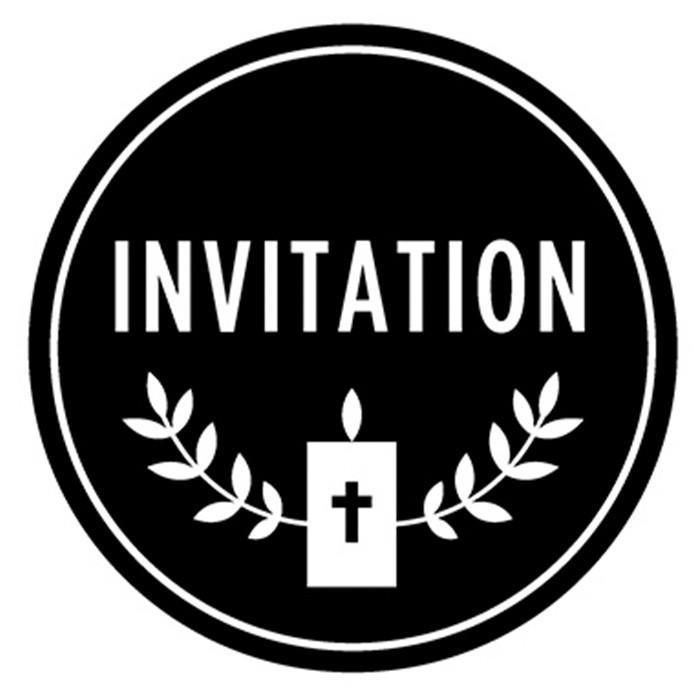 Tampon rond en bois pour scrapbooking - Communion invitation