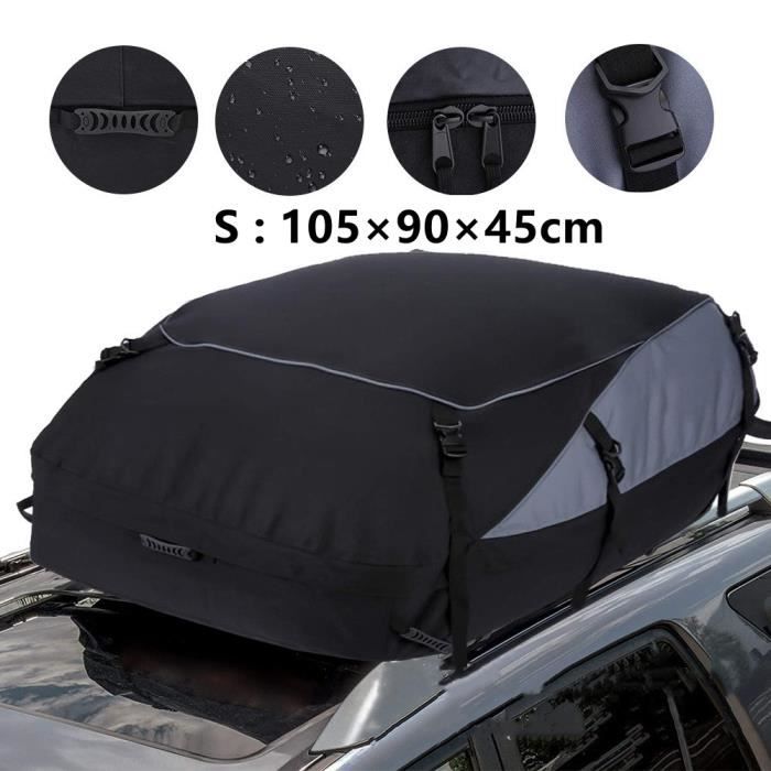 coffre de toit de voiture, coffre de toit pliable 600D, sac de toit pour la commodité du voyage, S:105×90×45cm