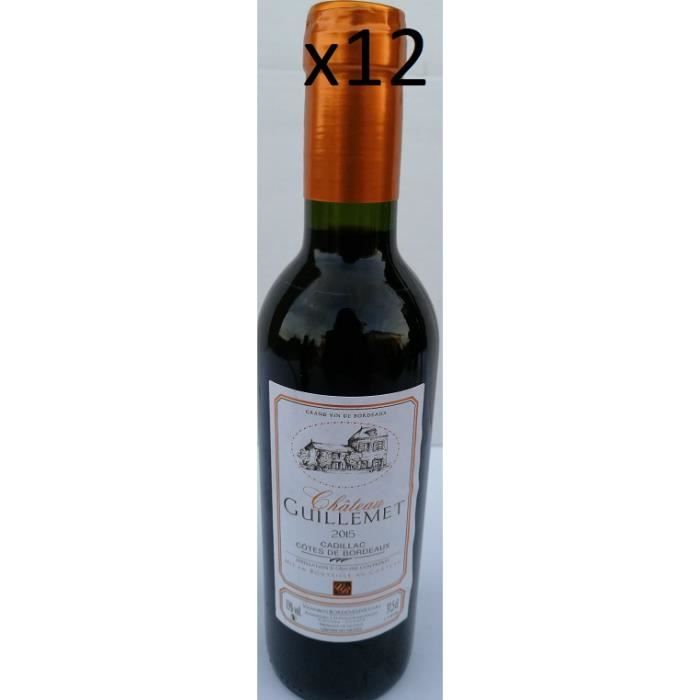 LOT DE 12 - Cadillac côtes de Bordeaux 2015 37.5CL Château Guillemet direct producteur