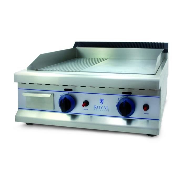 Plancha à gaz - 65cm - gaz naturel – 20mbar acier inox professionnel 3614045
