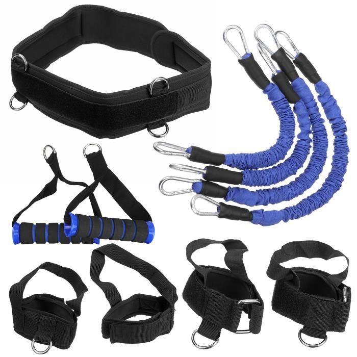AVANC 11pcs Bandes de Résistance Elastique 150 lbs Boxe Flexion sur Jambe Rebondir Fitnesse Musculation BLEU