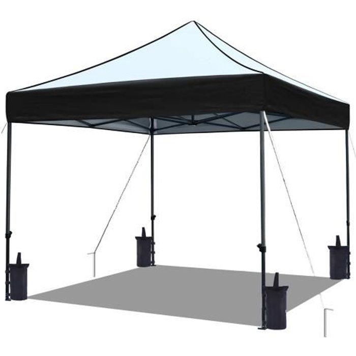 BARNUM PLIANT 3x3m Blanc/Noir - ABRIGATOR