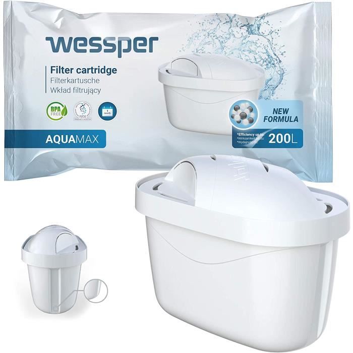Cartouches Filtrantes Compatibles avec Brita Maxtra+, Maxtra Plus, Marella, Style, Elemaris Carafe, AmazonBasics, Lot de 12