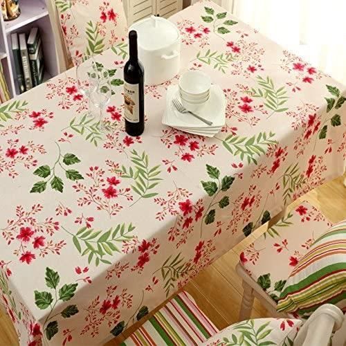 NAPPE Alicemall Nappe Rectangulaire Fleurie de Style Frais Nappe Campagne Chic Lavable en Machine 140x220 cm Couverture pour Tab756