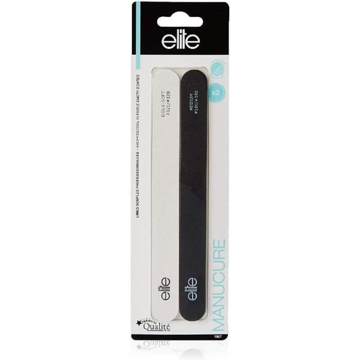 Elite Models Set de 2 Limes Souples Professionnelles Fine-Épaisse,124