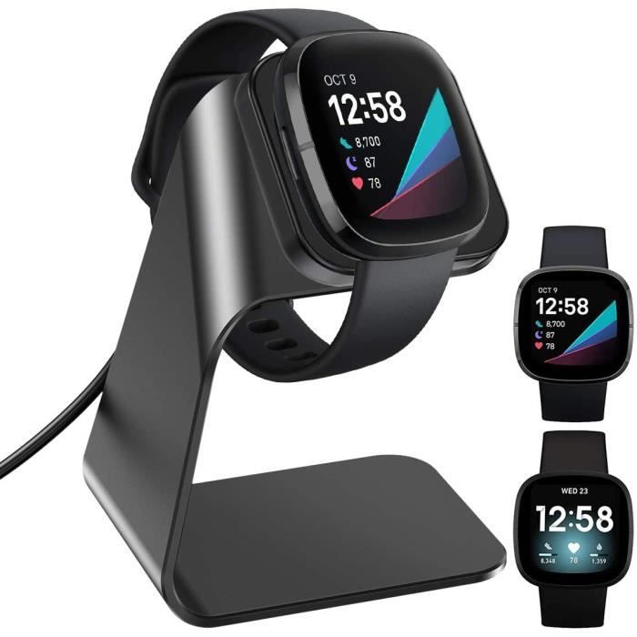 Chargeur pour Fitbit Sense Versa 3 (Pas pour Versa 2/Versa) Station d'accueil pour Versa 3/Sense (Noir)