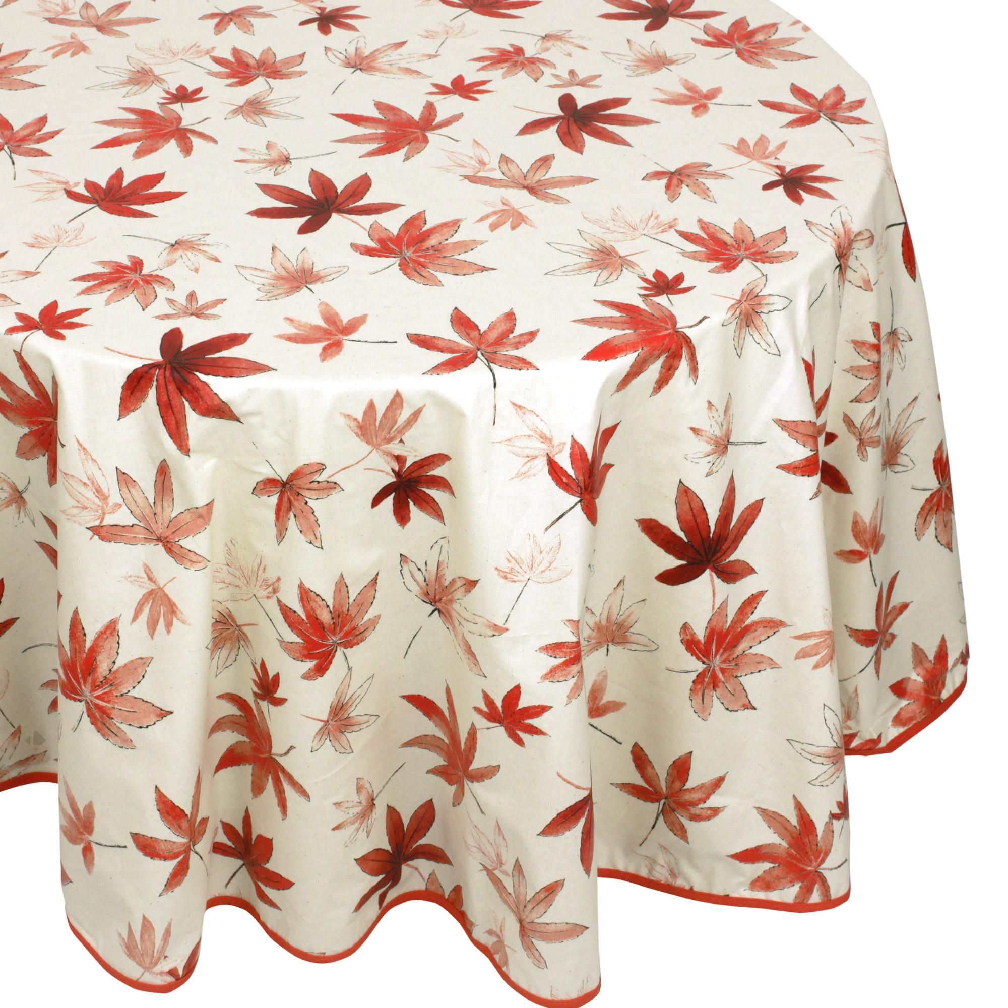 Nappe ovale 170x240 cm 100% coton enduction acrylique ERABLE ecru