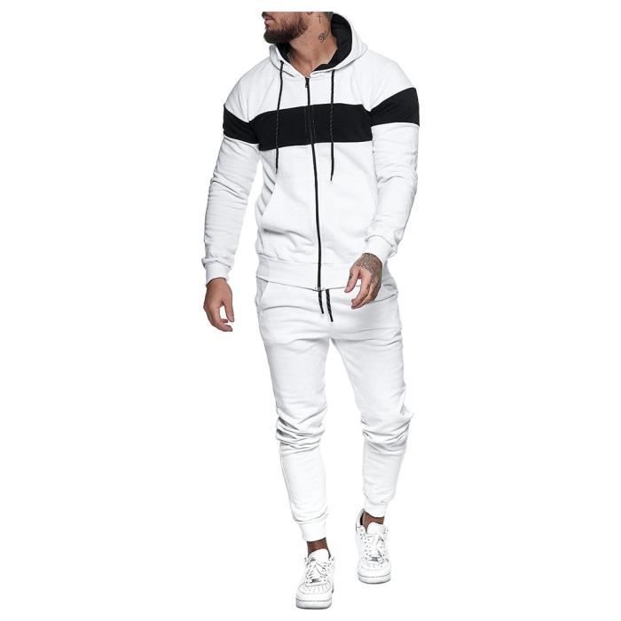 Hommes Automne Épissage Zipper Imprimer Sweat Top Pantalon Ensembles Survêtement Sport Suit ZHS200907001WHL_yan