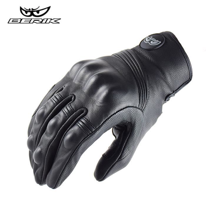 Gants de moto,BERIK – gants de Moto en cuir pour hommes, gants de course de Moto, vélo, Motocross, été, 100%