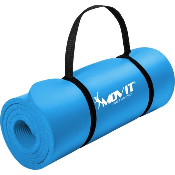 MOVIT Tapis de gymnastique 190cm x 60cm x 1,5cm, bleu
