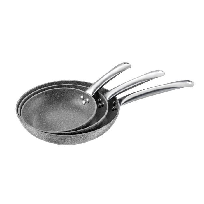 PRADEL EXCELLENCE Lot de 3 poêles 32003I diamètre 20-24-28cm Tous feux dont induction