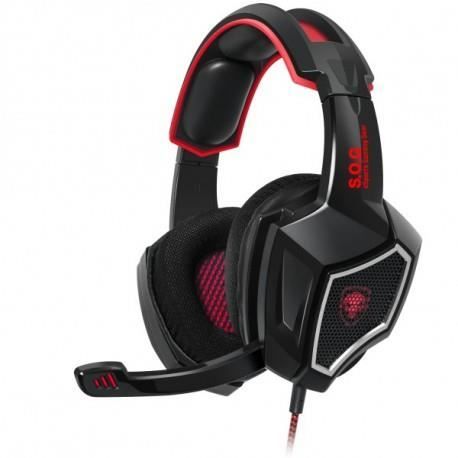 Casque Micro XPERT-H500RE SPIRIT OF GAMER ROUGE ET NOIR filaire de 2.2 m prise USB SON 7.1. Réf : MIC-XH500RE