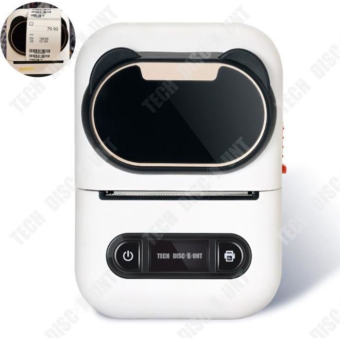 TD® Imprimante d'étiquettes petit portable prix machine prix machine bijoux vêtements câble communication étiquette machine blanc
