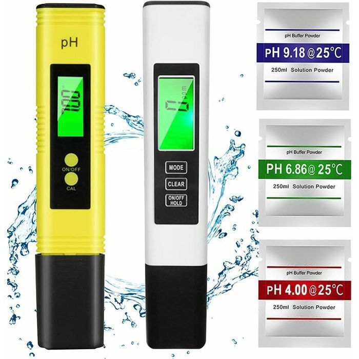 Testeur de pH numérique et TDS 3 en 1 testeur de qualité de l'eau - Calibrage automatique - Kit idéal pour aquarium, piscine et eau potable KULED