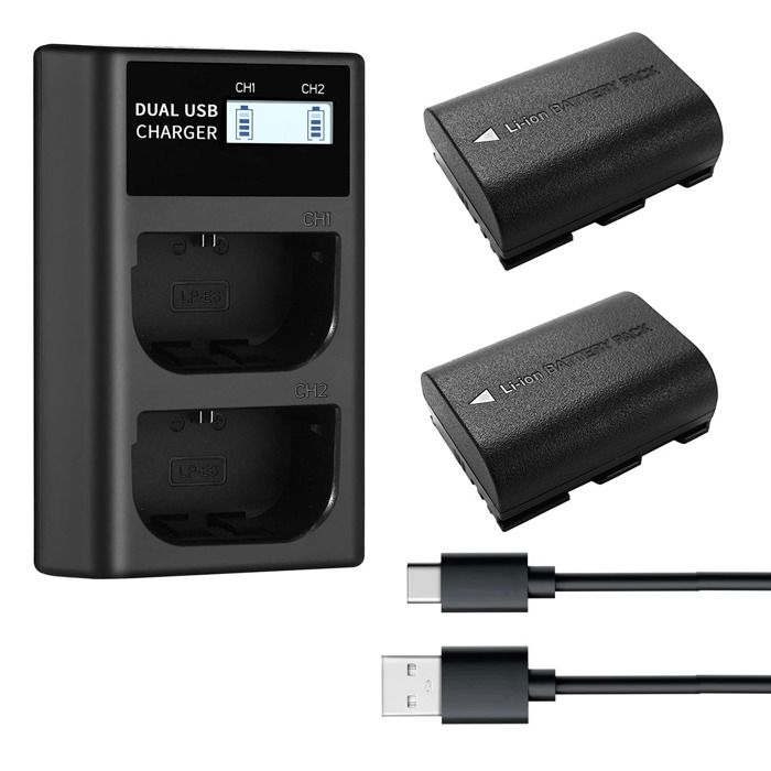 2PCS Qumox 2250mAh LP-E6NH batterie remplacement et Chargeur Compatible ...