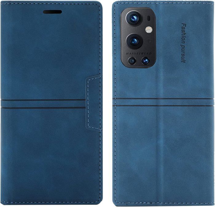 Porte-cartes JAGUAR En Cuir - 10 Fentes Pour Cartes - Compact 7.5x9.5x2 Cm - Bleu